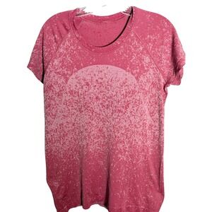 Lululemon Swiftly Tech Short‎ Sleeve Crew Women 10 Pink Marled Athletic Top